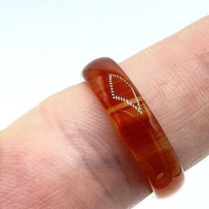 Carnelian crystal stone ring size 7.5 healing all stone no metals